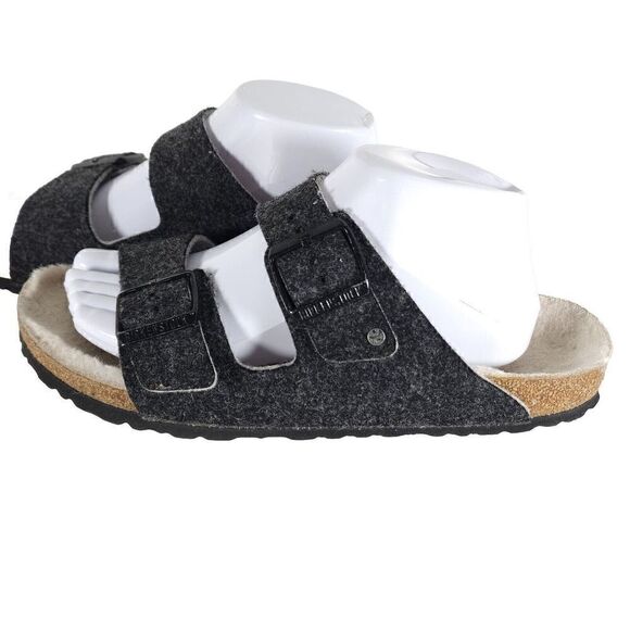 BIRKENSTOCK Arizona Rivet EU41 US L10/M8 Gray Wool Flat Slide Sandals Shoes - Picture 2 of 14